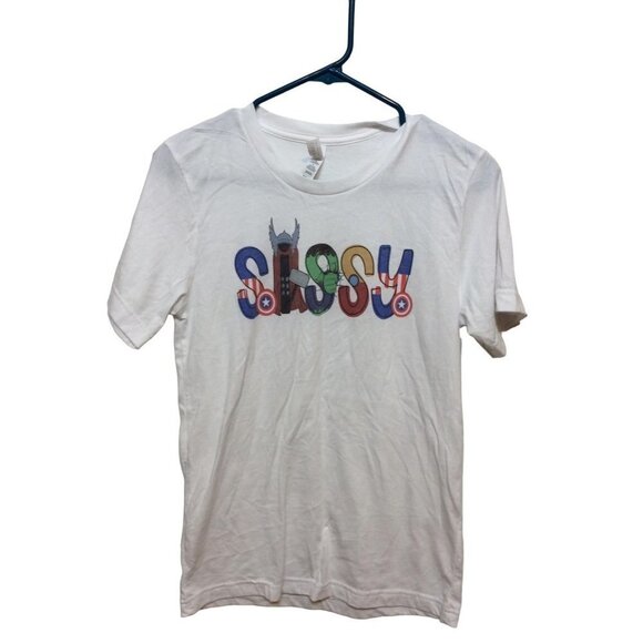 BELLA Canvass White Round Neck Sassy Tshirt Short Sleeve S - Picture 1 of 4